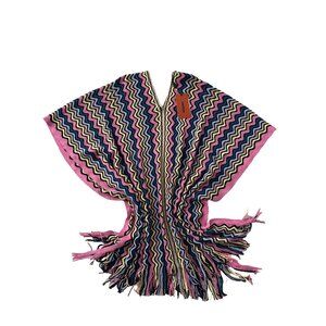 Missoni ZigZag Fringed Knit Shawl Poncho